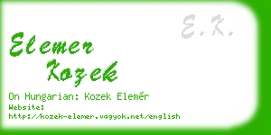 elemer kozek business card